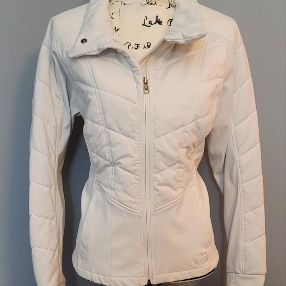 North Face White Cream Jacket Womens Large